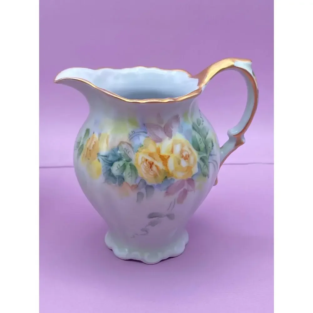 VTG Hand Paint Creamer Sugar Bowl Bareuther Bavaria Germany Porcelain